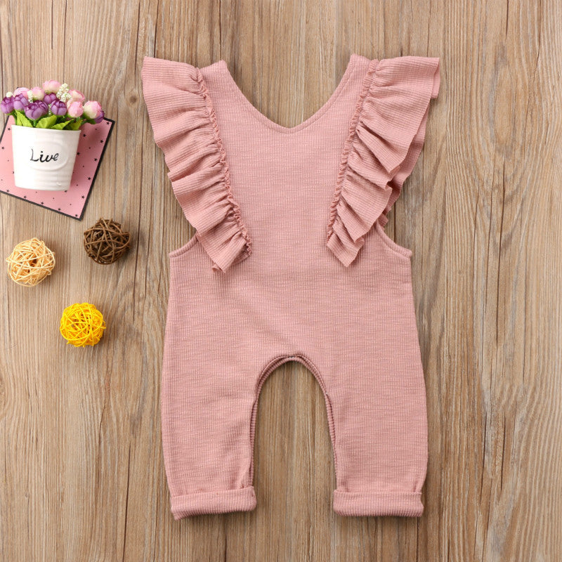 Baby Girl Knitted Ruffles Romper Jumpsuit