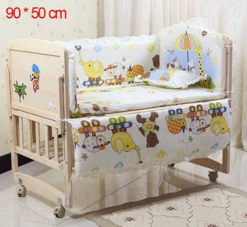 Five-piece cotton baby bed set