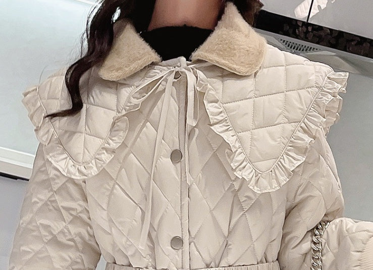 Large Padded Jacket With Thick Coat Waist