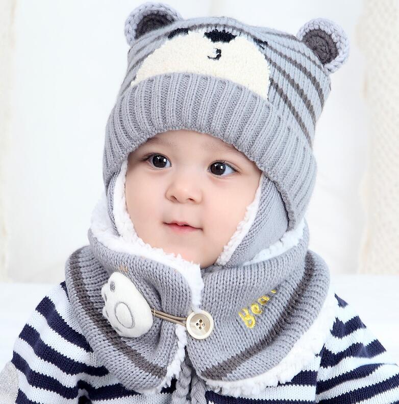 Baby Cute Bear Ear Protection  And Neck Set